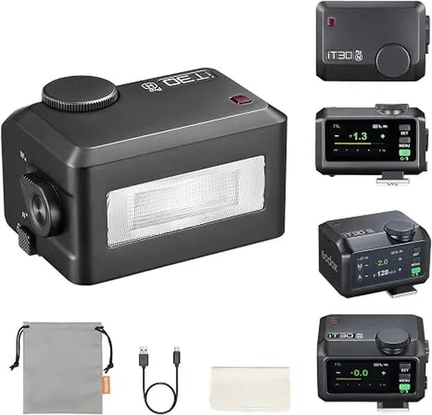 Godox iT30 Pro N External Flash for Nikon - Plastic Body TTL Support High-Speed Unit, Touchscreen Pocket Speedlite, Built-in Battery, 1.5s Recycle, 560 Full Power Bursts, 2.4G 1/8000 HSS Mini Device