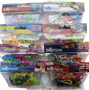 Sillybandz Bracelet 100 packs Trick or Treat Starter Bundle - 100 Packs of 24 Bandz with characters & More Designs