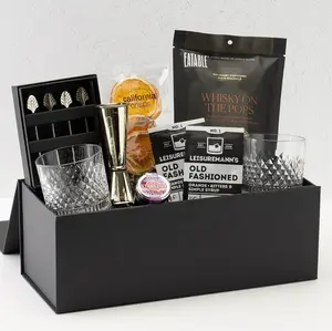 Hawthorne Old Fashioned Cocktail Gift Set - Premium Mixology Kit with Truman Glasses Gold Jigger Gourmet Mixers & Garnishes - Perfect Whiskey Gift for Men & Cocktail Lovers