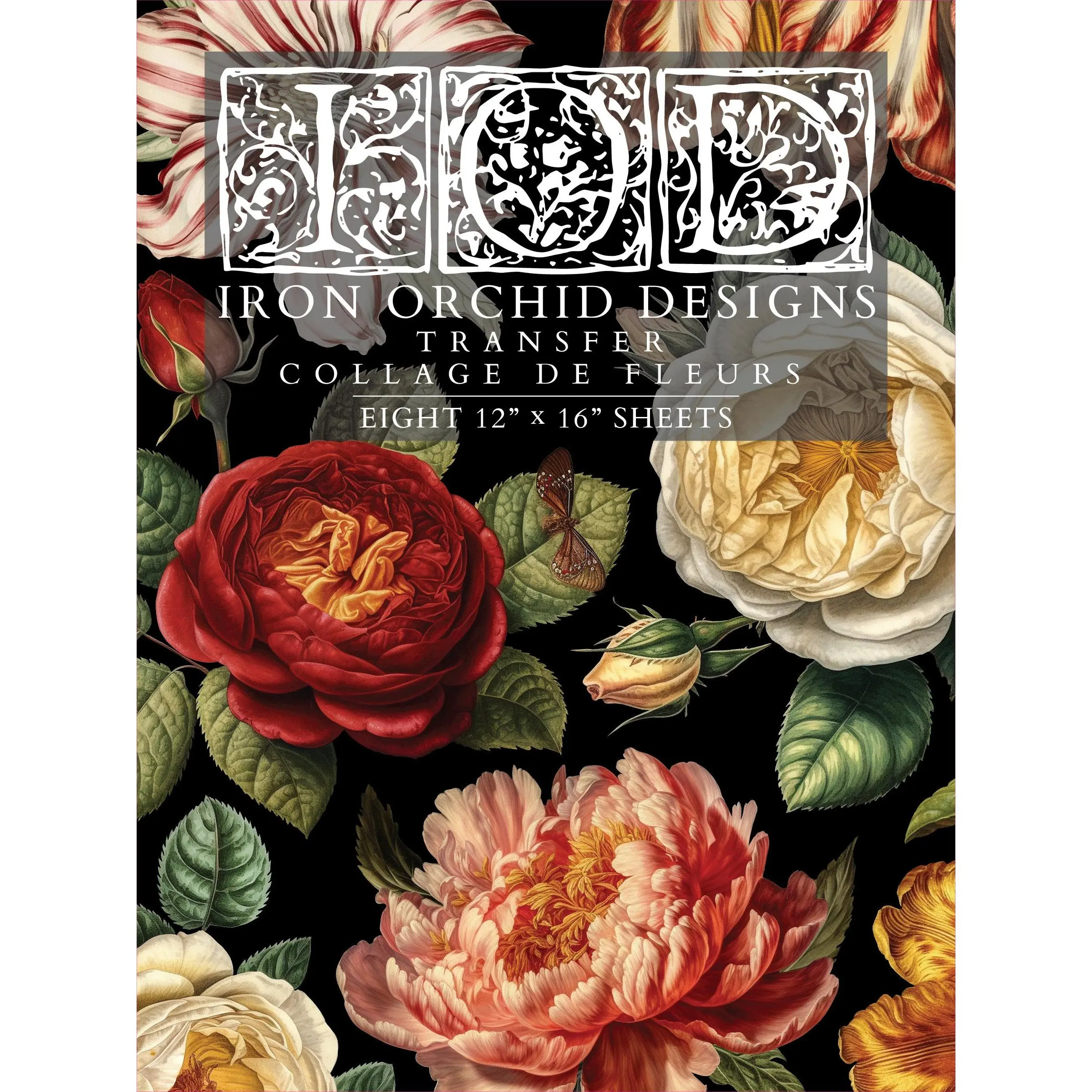 Collage De Fleurs Decor Transfer™ by IOD (Pad of 8 - 12"x16" sheets) - Iron Orchid Designs