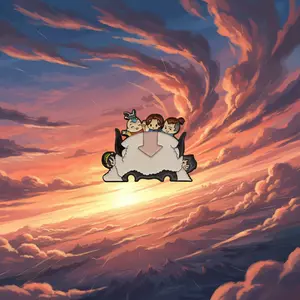 Avatar the Last Airbender Sleeping Appa and Gaang Pin