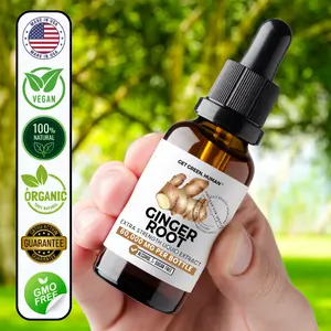 Organic Ginger Root Tincture Get Green Human Herbal Liquid Supplement 60000mg for Daily Wellness and Natural Support with Ginger Extract