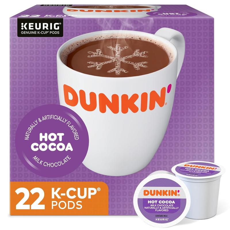 Dunkin' Donuts Milk Chocolate Hot Cocoa Keurig Single-Serve K-Cup, Box Of 22