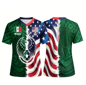 Mexico USA Split Soccer Jersey, Personalized Mexican American Jersey, Aztec Calendar Heritage Gift, Mexico National Pride Shirt