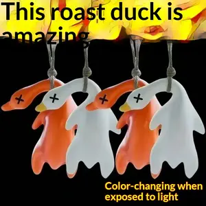 Keychain phone pendant, car pendant, UV color-changing roast duck temperature-sensitive pendant