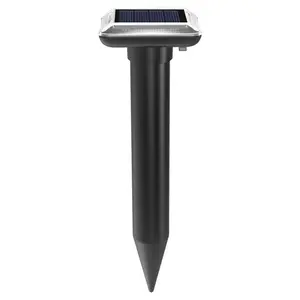 Outdoor Solar Powered Ultrasonic Animal Repeller Waterproof Pest Control Device Drives Away Mice Rats Snakes Moles