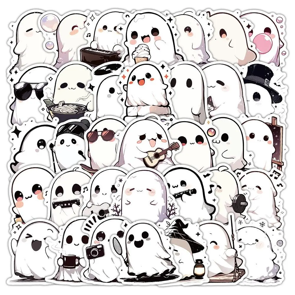 Ghost Call Sticker 54pcs Cartoon Ghost Stickers, Cool Ghost Decals, Reusable PVC Stickers ...