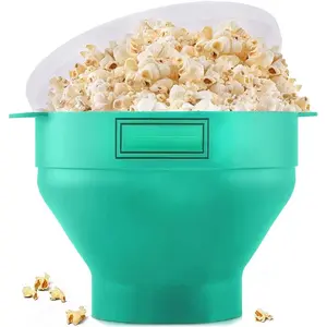 Microwaveable Silicone Popcorn Popper Collapsible Microwave Popcorn Maker Bowl, No Oil Required Use In Microwave Dishwasher Safe for Mother's Day Gift