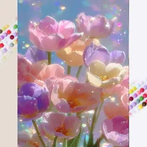 1 set of DIY diamond painting kit, 5D diamond art set, DIY decoration, dream, flowers, sparkling mosaic, diamond art, DIY art home decor.