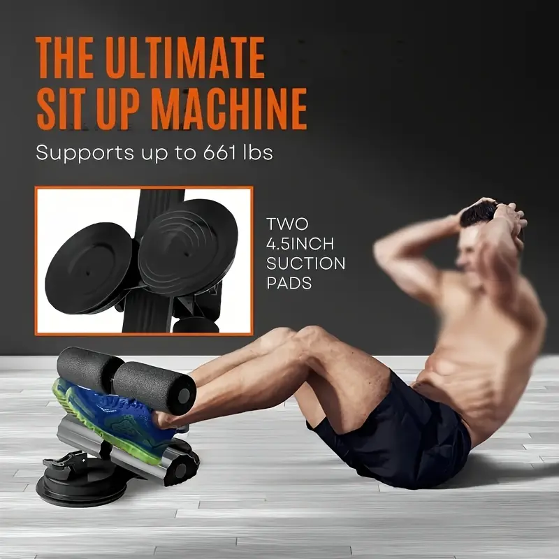 Abdominal Sit-Up Assistant- Suction Cup Core Trainer for Home and Office Fitness, Durable Iron Material, Non-Electric, Shapes Your Abs, Suitable for All Fitness Levels, Gym Accessories