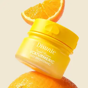 Disunie Light Refraction Facial Cream 1.76 oz 50g Vitamin C Derivative Turmeric Brighten Moisturizers Pollution Defense Non-Greasy Finish Shea Butter Enriched