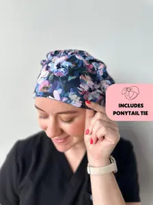 DuoStyle Scrub Hat - Watercolor Floral