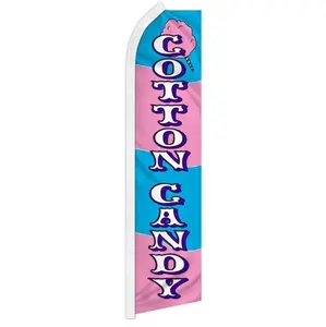 Cotton Candy Sale Flag - Pink & Blue Banner with Cotton Candy Graphic, Fun Promotion for Concession Stand