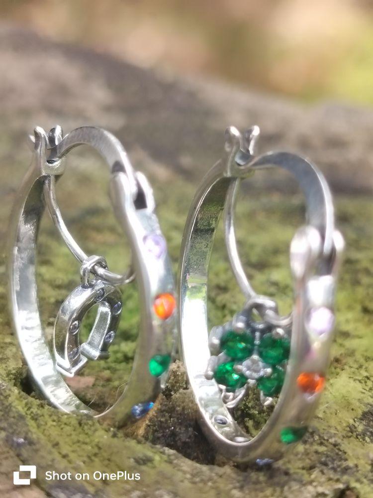.925 Sterling Silver Hoop Earrings  2 Styles