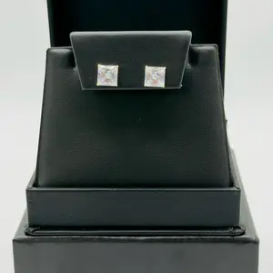 10k Square Earrings with Sirconia - Elegant and Durable