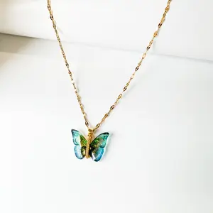 ZARINA NECKLACE GREEN GOLD