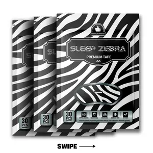 SLEEP ZEBRA Mouth Tape (90 Pack), Mouth Tape for Sleeping, Hypoallergenic, Latex Free & Gentle On Skin, Pain Free Removal, Skin Friendly, Suitable for All Ages, Adhesive Cotton Tape with Hole, 3 Months Supply