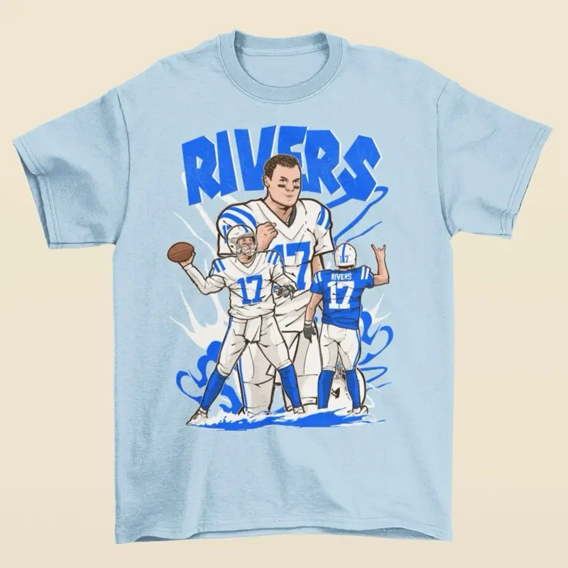 Philip Rivers Cartoon Style Indianapolis Football T-Shirt