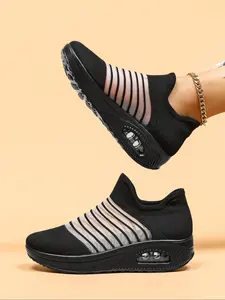 Women's Fashionable Breathable Mesh Sneakers, Casual Comfortable Sports Running Shoes, Female All-match Round Toe Shoes for Daily Wear, Casual Running Footwear