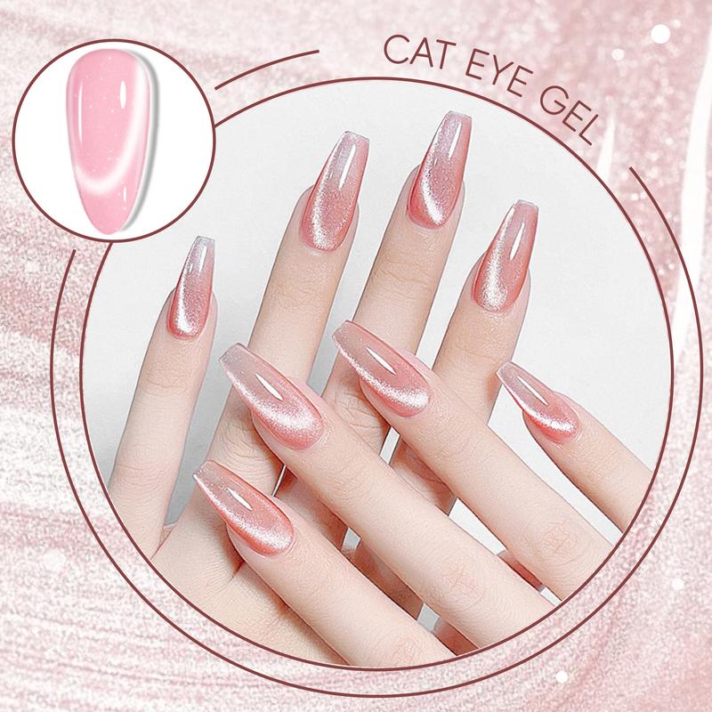 Tencoco 51 Pcs Gel Nail Polish Kit 35 Colors with Crystal Cat Eye Nail Art Tools Set UV Light Translucent Glossy Formula Perfect Gift for Women