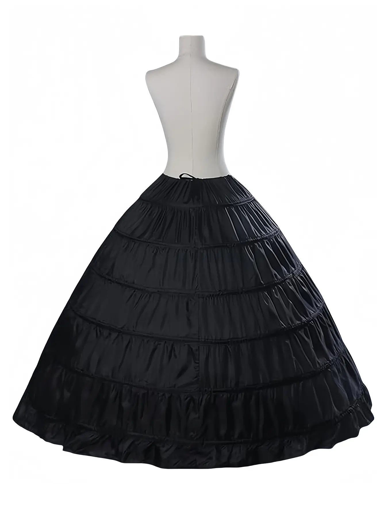 1 Pc Adjustable Waist Party Skirt Petticoat , 6-Hoops Floor-Length Crinoline Slip Ball Gown Supporter, Underskirt for Dresses, Weddings, Role Play