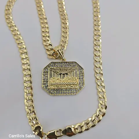 THE LAST SUPPER clear stone's beautiful necklace Cuban link style