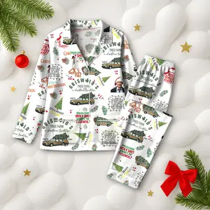Griswold Pajama Satin Set, Griswold Co Christmas PJS with Tree Farm Shirt, Matching Family Pajamas, National Lampoon’s Christmas Vacation Sleepwear, Funny Holiday Gift