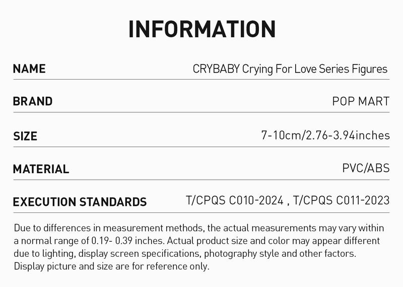 POP MART CRYBABY Crying For Love Series Figures, Blind Box