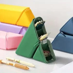 Foldable Silicone Pen Holder, Large Capacity Expandable Pencil Cup, Desk Stationery Organizer for Office and Study
