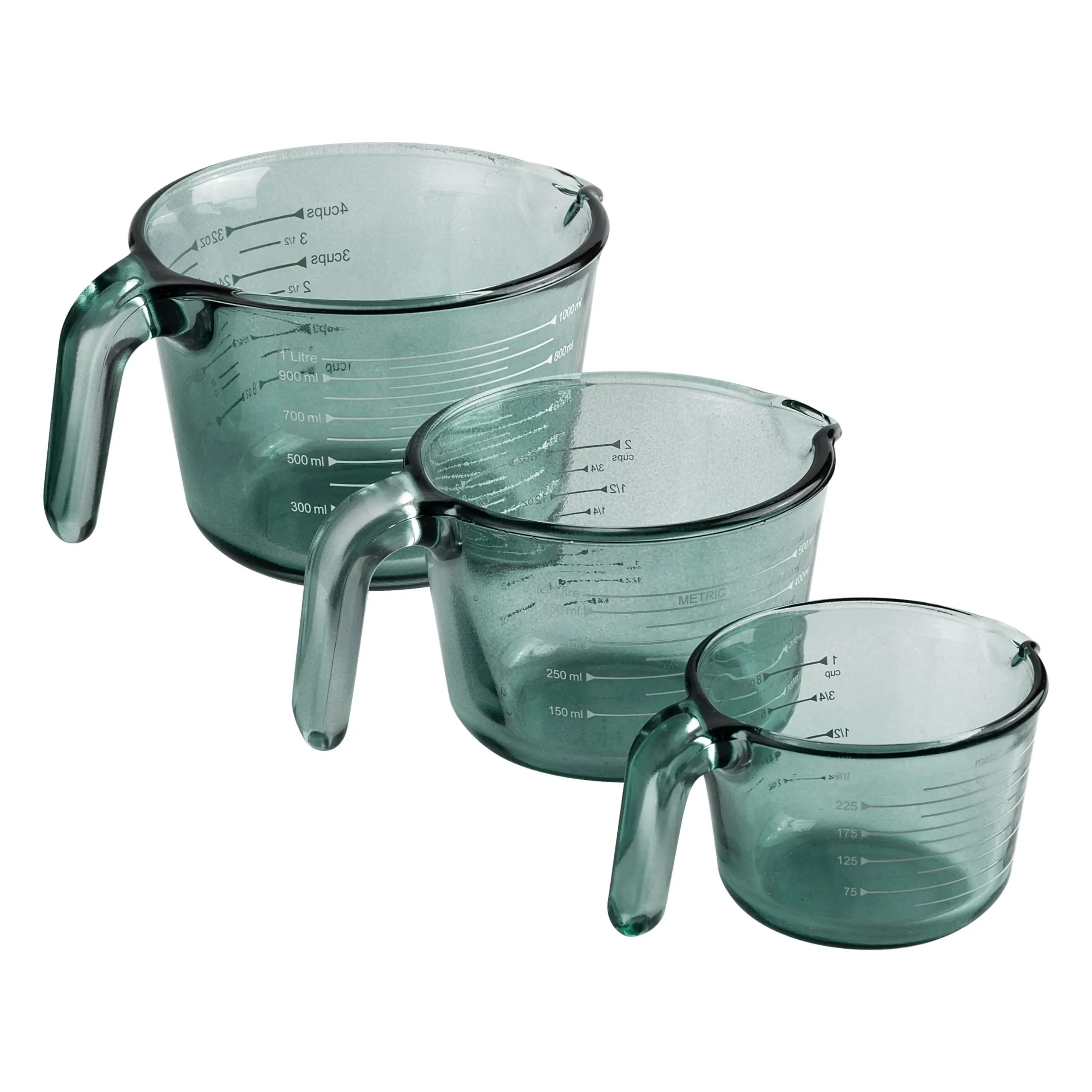 COOK WITH COLOR Glass Measuring Cups - Ideal for Cooking and Baking, Green