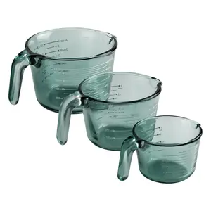 COOK WITH COLOR Glass Measuring Cups - Ideal for Cooking and Baking, Green