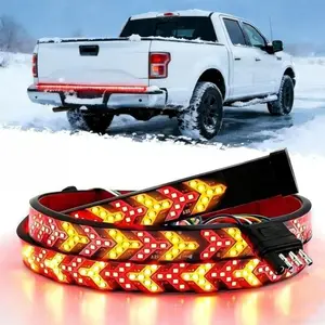 DIBMS Upgraded 60-Inch LED Tailgate Light Bar Strip with Fall Warning Signal, Arrow Turn Signals, IP67 Waterproof, Red & Amber Bright LEDs,Ambient Lighting  Lightbar