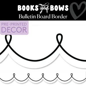 Favorite Border White Bulletin Board Border | Books and Bows