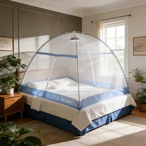 Snooztex Pop-Up Mosquito Net Tent for Bed Free Standing Bed Canopy 1 Second Setup with 360 °   Full Coverage Portable Folding Design for Home & Outdoor Anti-Bug Netting