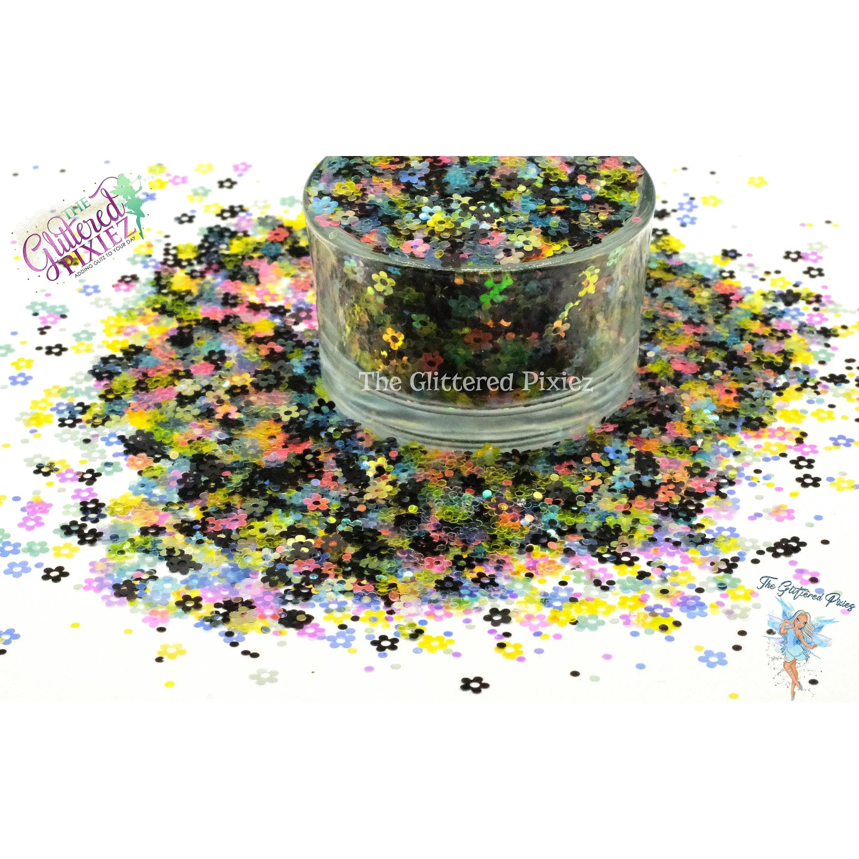 TIPTOE THRu the TULIPS 4mm hollow flower glitter mix Fun Loose Glitter for Nail Hair Face Body Tumbler Craft & Resin supply Freshie Glitter