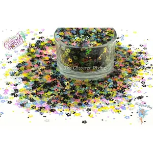 TIPTOE THRu the TULIPS 4mm hollow flower glitter mix Fun Loose Glitter for Nail Hair Face Body Tumbler Craft & Resin supply Freshie Glitter