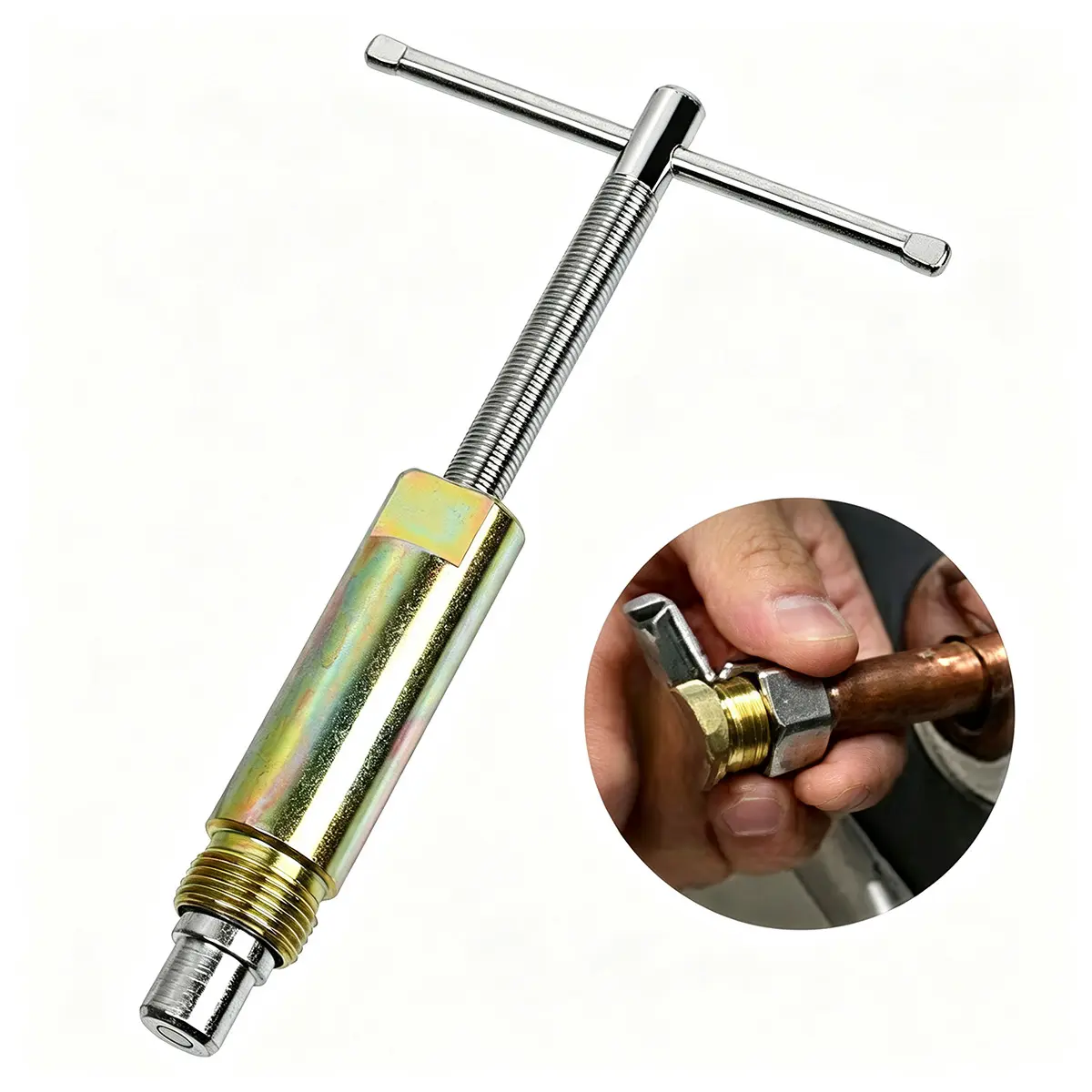 Compression Sleeve Puller Tool Remove Nut & Ferrule Of Pipe, Sleeve Remover For 1/2” Compression Fittings Only, Corroded & Frozen Supply Stops, Plumbing Tools Compression Ring Removal Tool