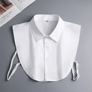 Unisex Solid-white Versatile Fake Collar for Business Wear Cotton Fabric Multiple Sizes M L XL 2XL 3XL