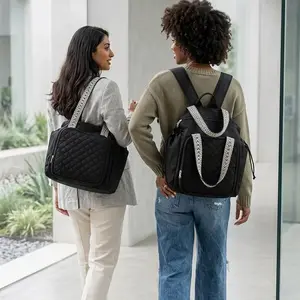 Multi-Functional Mommy Diaper Bag: Large Expandable Travel Backpack & Tote for Women. Water-Resistant Shoulder Bag for Travel Use, Commuter & Perfect Mother's Day Gift