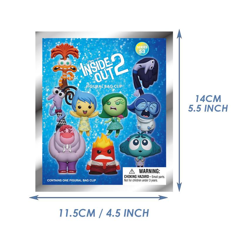 Disney Inside Out 2 Officially licensed Blind Bag 1PC Keychain Bag Clip 3D Figurine Charms Blind Box Figure Anime Collector Keyring Backpack Decor Joy Anger Sadness Disgust Anxiety Envy Embarrassment Ennui PVC Blind Box