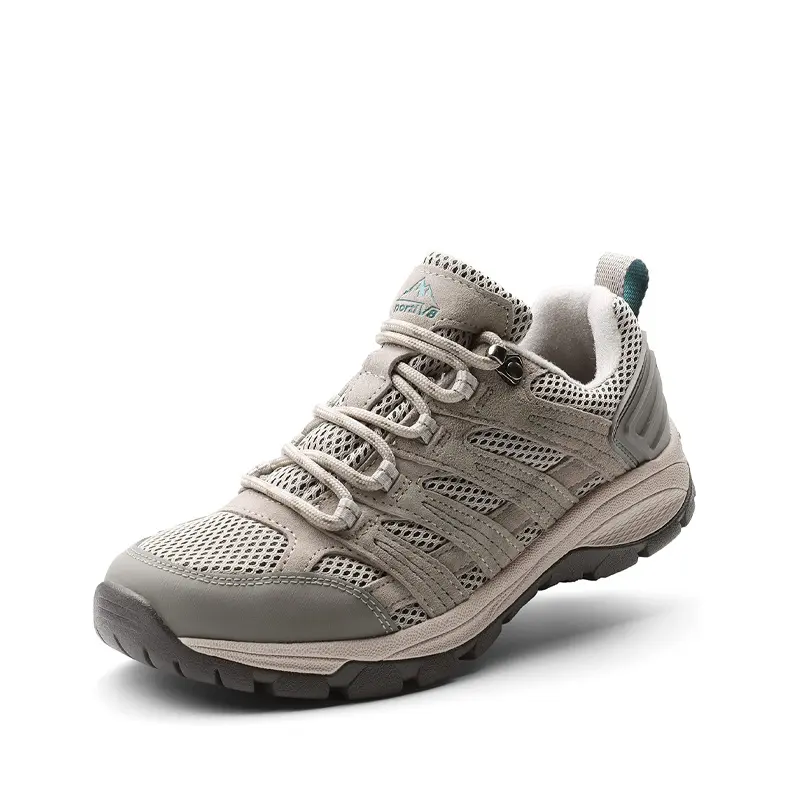 NORTIV 8 Hiking Sneakers for Women, Casual Suede Leather Lace-up with Arch Support, Lightweight & Slip-Resistant for Outdoor Walking, Premium Hiking Shoes, Outdoor Sports Footwear, Slip Resistant Shoes