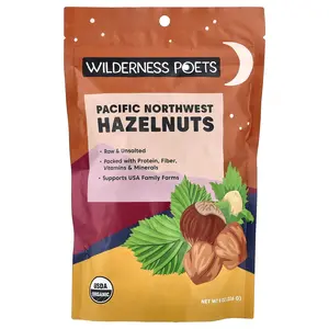 Wilderness Poets Organic Pacific Northwest Hazelnuts, Unsalted, 8 oz (226 g)