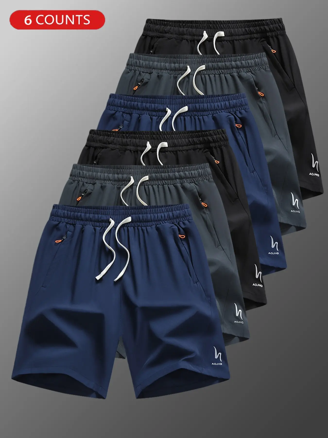 Youth Summer Fashion Loose-Fit Shorts, Letter Print, Casual Outdoor Sports Wear, Athletic Shorts Set, 4-6 Pcs Set, Trendy and Versatile, Lightweight Summer Shorts, Loose Sporty Shorts