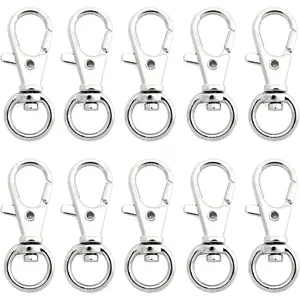 50 count Swivel Clasps Lanyard Clips Snap Hook Metal Lobster Claw Clasp PLTN ()