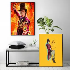 movie Wonka Poster HD Heavy-Duty Self-Adhesive Waterproof Wall Decor – Tool-Free Install, Durable & Reusable Conceals Wall Flaws | Elevates Home Style | Ideal for Living Rooms, Bathrooms & Kitchens