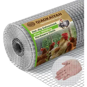 16" x 50' Hardware Cloth - 19 Gauge Heavy-Duty 1/2 Inch Welded Chicken Wire, Hot-Dipped Galvanized Mesh for Chicken Coop & Garden Fencing