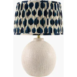 Aqua Blue Bohemian Table Lamp with textured details for bedside or console tables