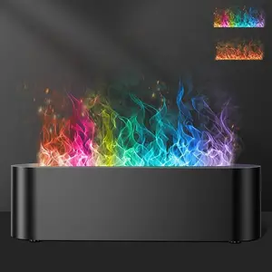 Colorful Flame Fire Diffuser Humidifier, 7 Colors Changing Oil Diffuser, Ultra-Quiet Aroma