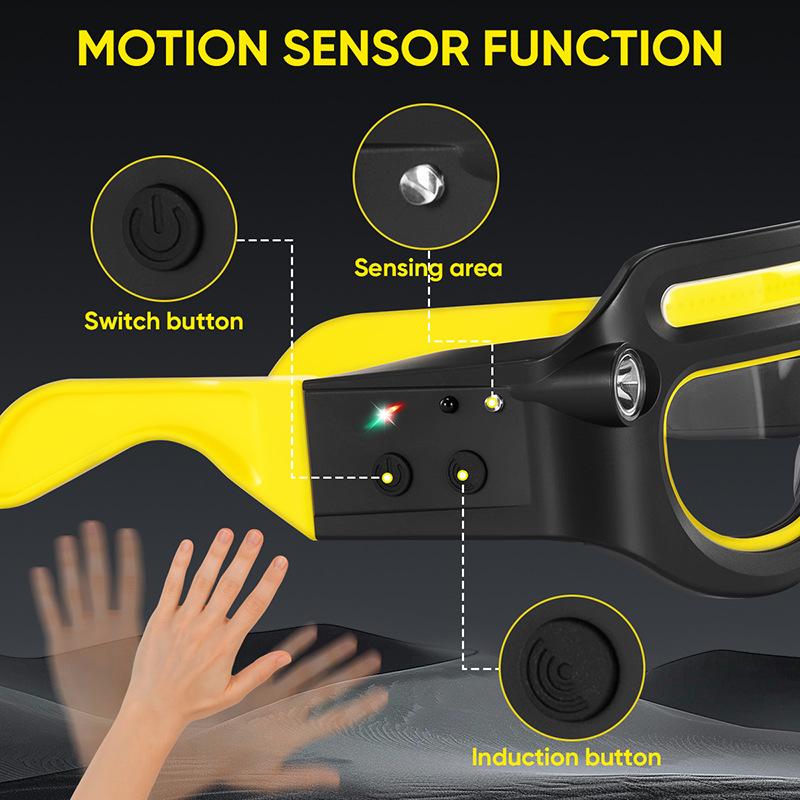 LED Headlamp Glasses with Clip-on Sunglasses - Rechargeable Hands-Free Light for Camping, Fishing & Repairs