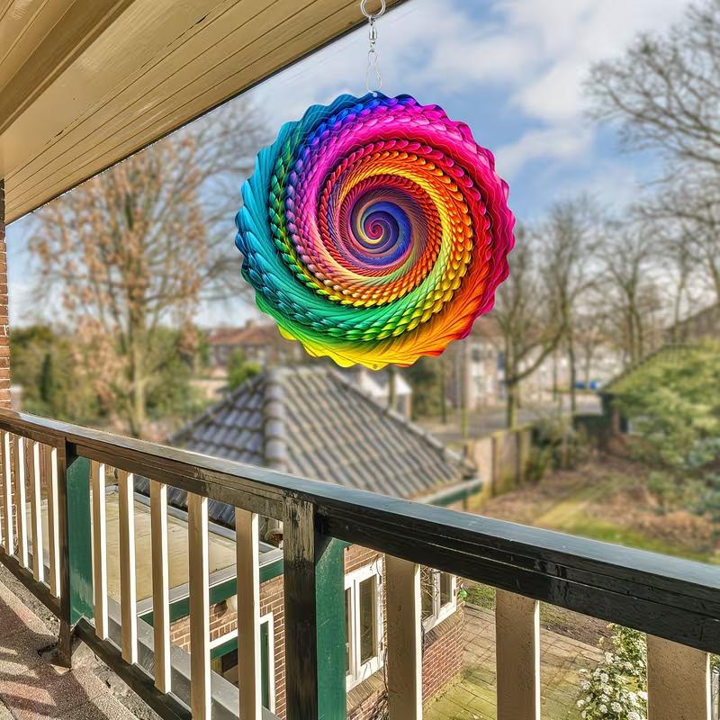 1pc of The "Whimsical Grace" 3D Metal Wind Spinner Featuring Rainbow Colors And a Mandala Design, Making It an Excellent Gift for Women, Mothers, Grandmothers, And Wives. It'S Perfect for Both Outdoor And Indoor Decoration
